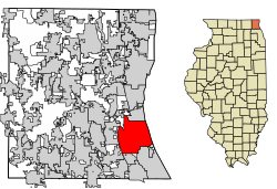 Lake County Illinois Incorporated and Unincorporated areas Lake Forest Highlighted